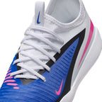 Nike Junior Phantom 6 Low Academy IN Indoor/Court Soccer Shoes-Racer Blue/Pink Blast/White