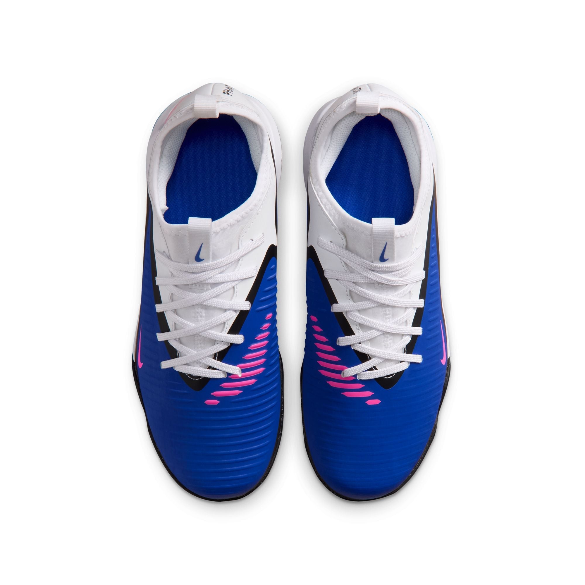 Nike Junior Phantom 6 Low Academy TF Turf Soccer Cleats- Racer Blue/Pink Blast/White