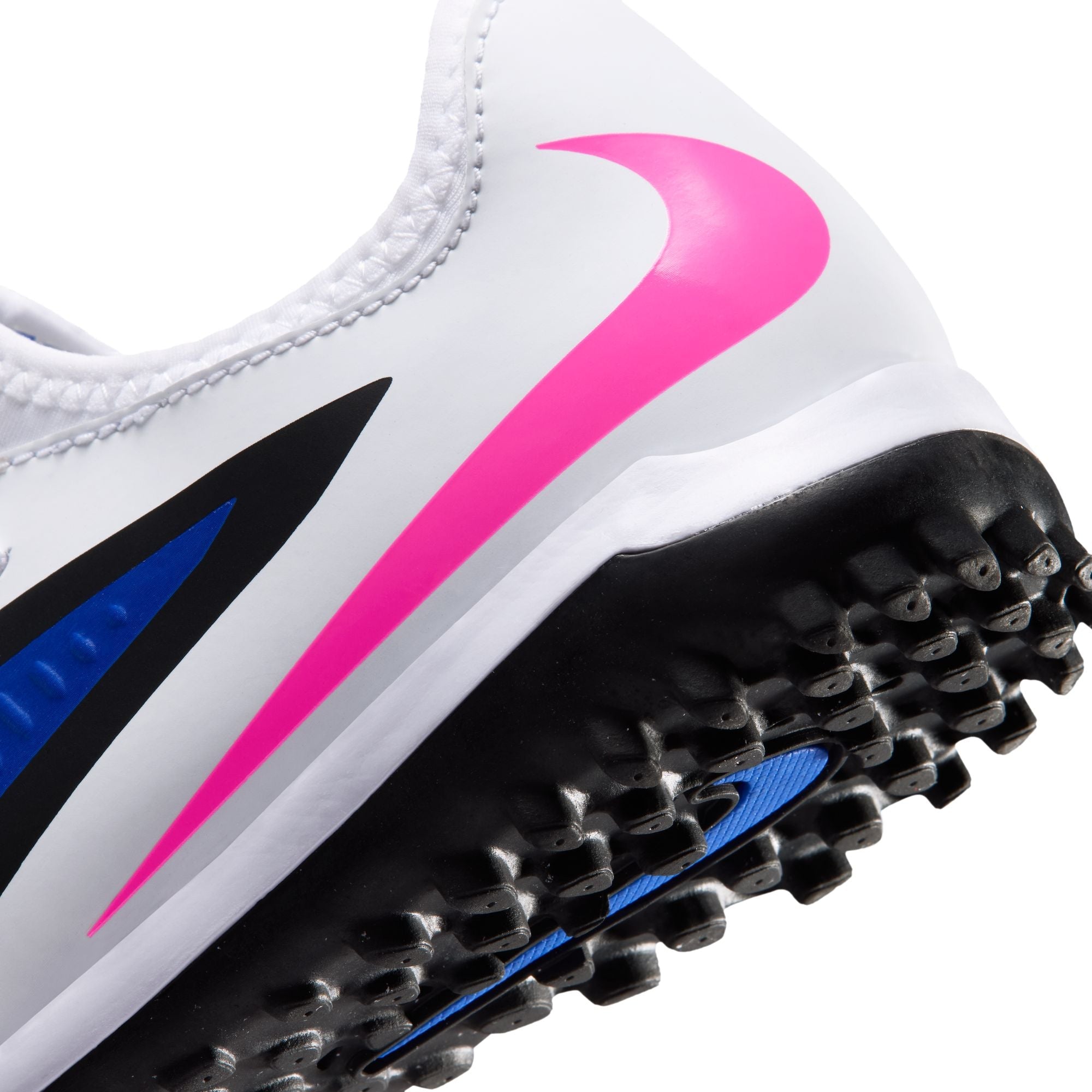 Nike Junior Phantom 6 Low Academy TF Turf Soccer Cleats- Racer Blue/Pink Blast/White