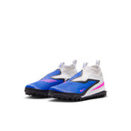 Nike Junior Phantom 6 High Academy TF Firm Turf Soccer Cleats- Racer Blue/Pink Blast/White
