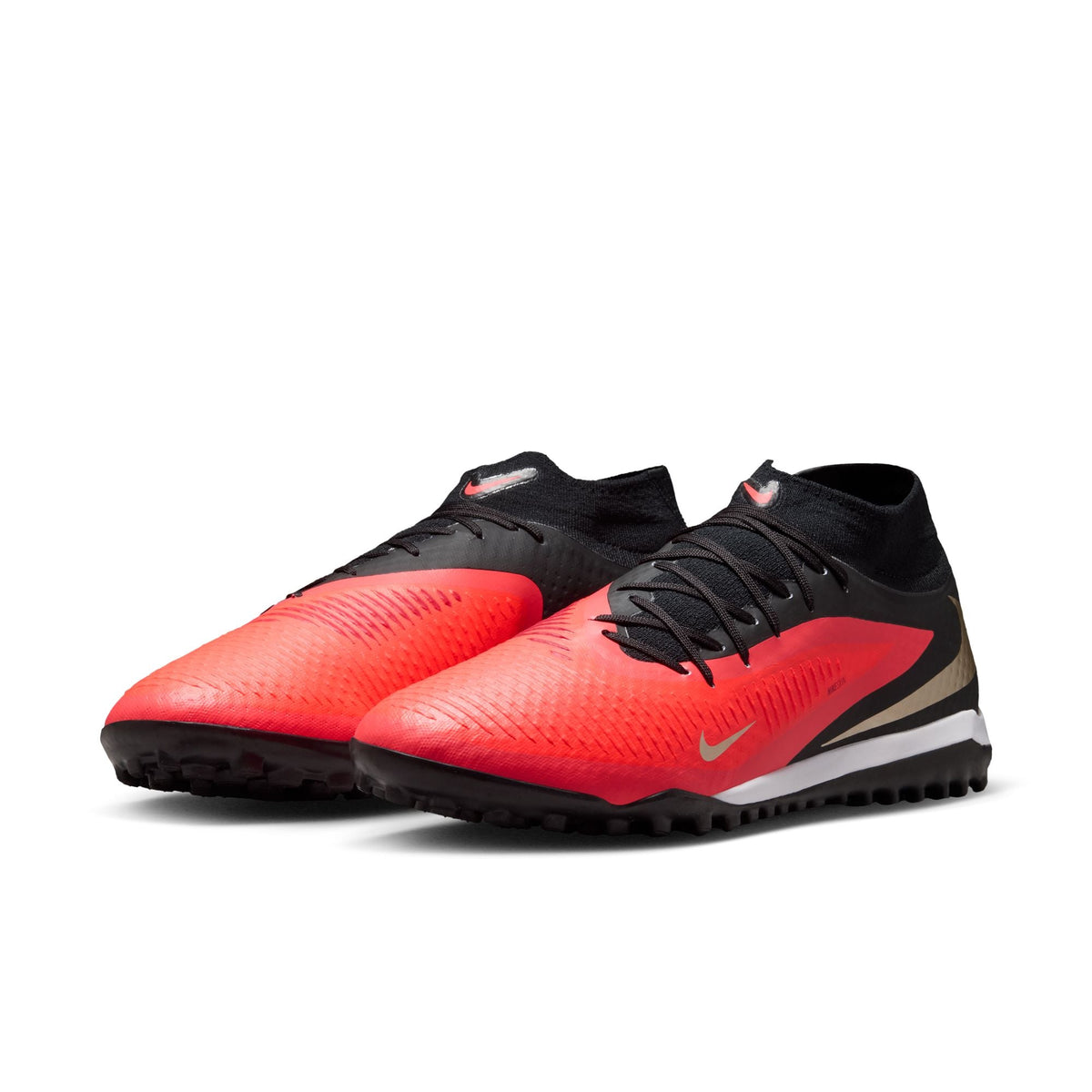 Nike Phantom 6 High Academy TF Turf Soccer Cleats- Bright Crimson/Blur/Black