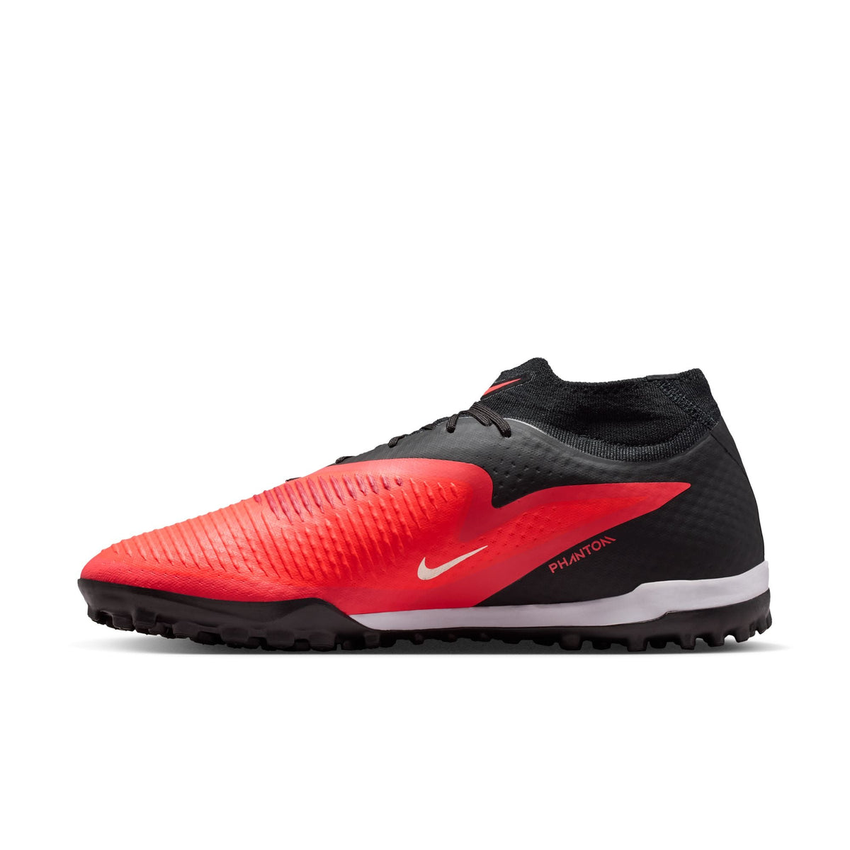 Nike Phantom 6 High Academy TF Turf Soccer Cleats- Bright Crimson/Blur/Black