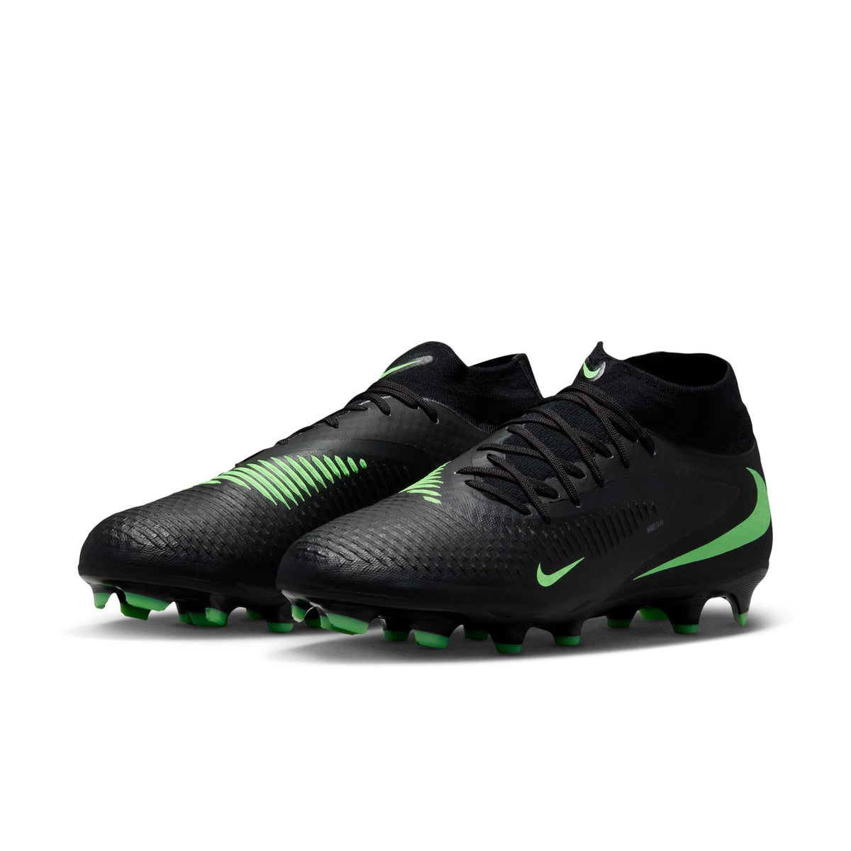 Nike Phantom 6 High Academy FG Firm Ground Soccer Cleats-Black/Illusion Green/Black
