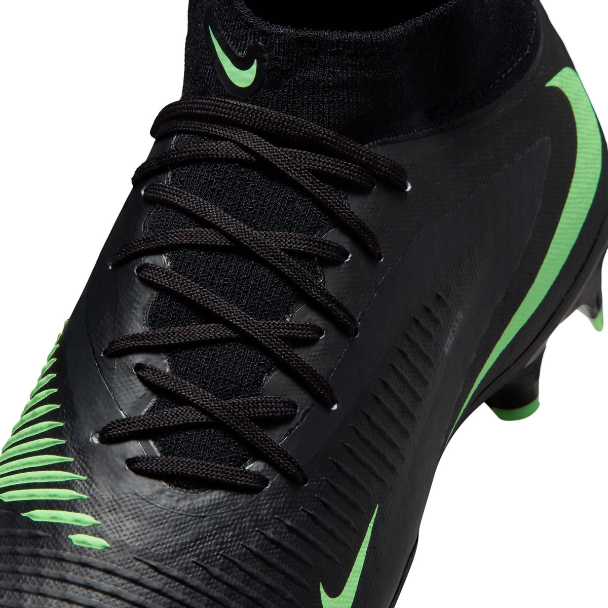 Nike Phantom 6 High Academy FG Firm Ground Soccer Cleats-Black/Illusion Green/Black