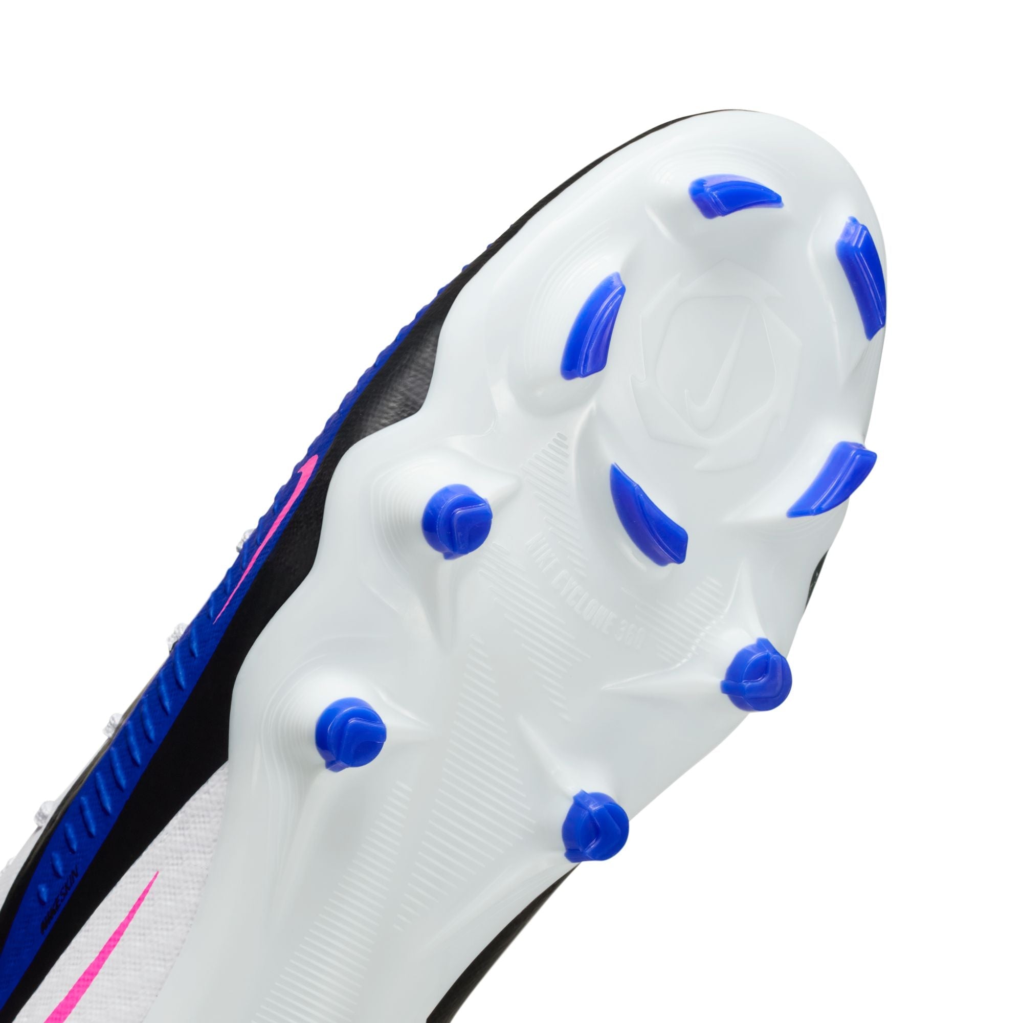 Nike Phantom 6 High Academy FG Firm Ground Soccer Cleats- Racer Blue/Pink Blast/White