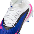Nike Phantom 6 High Academy FG Firm Ground Soccer Cleats- Racer Blue/Pink Blast/White