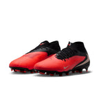 Nike Phantom 6 High Academy FG Firm Ground Soccer Cleats- Bright Crimson/Blur/Black