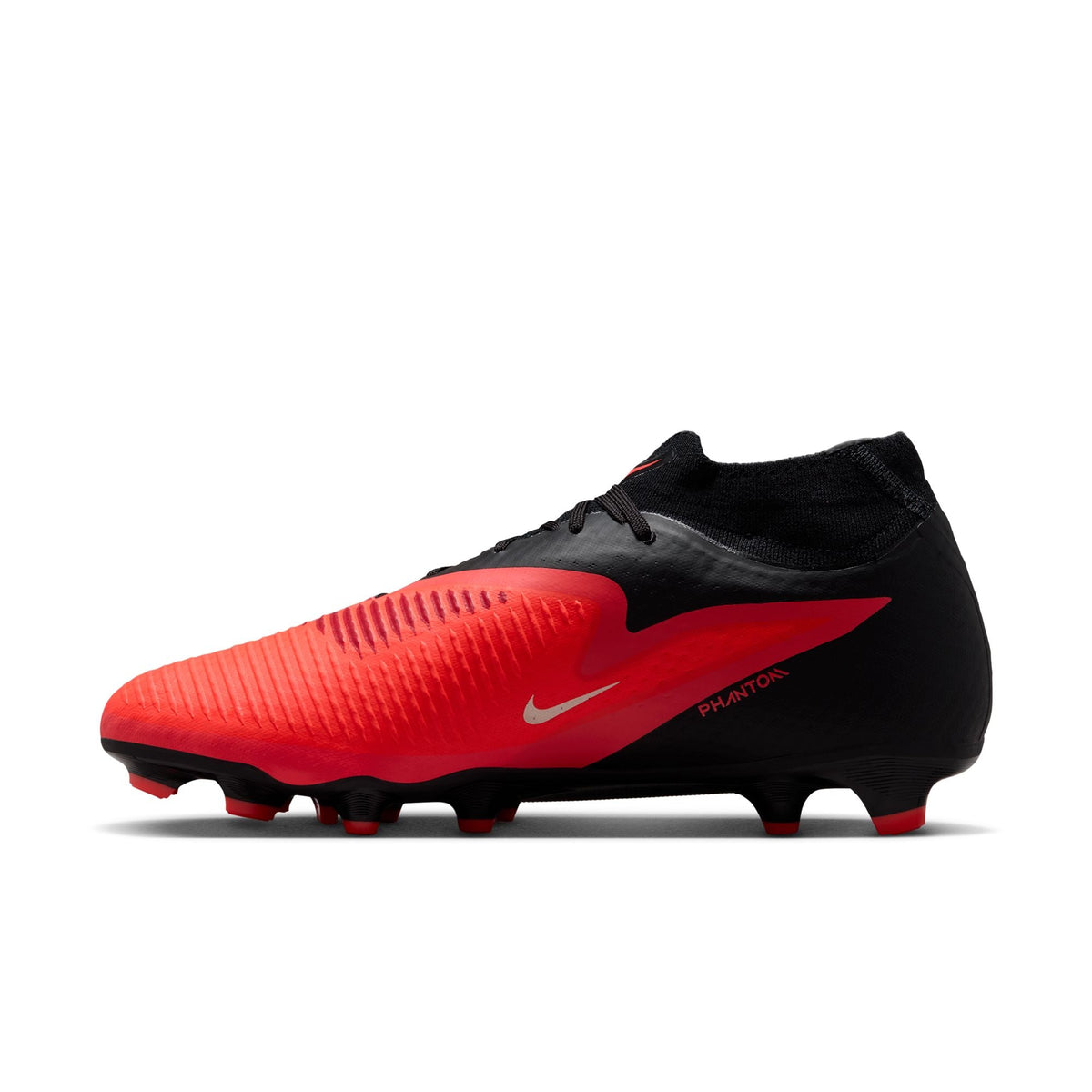 Nike Phantom 6 High Academy FG Firm Ground Soccer Cleats- Bright Crimson/Blur/Black