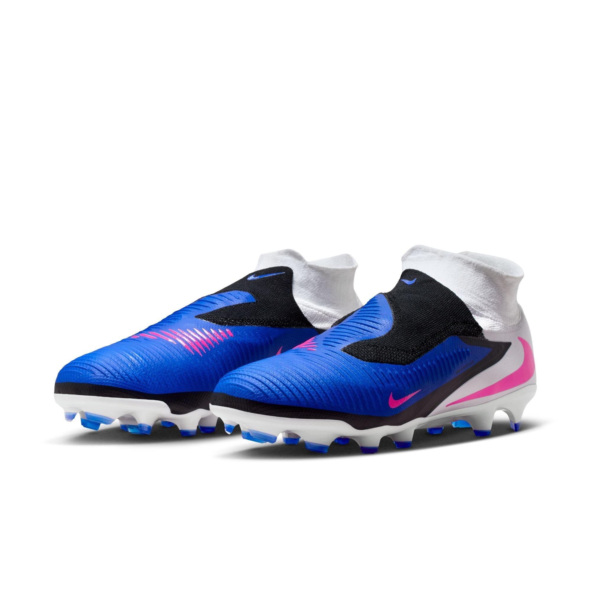 Nike Phantom 6 High Pro FG Firm Ground Soccer Cleats - Racer Blue/Pink Blast/White
