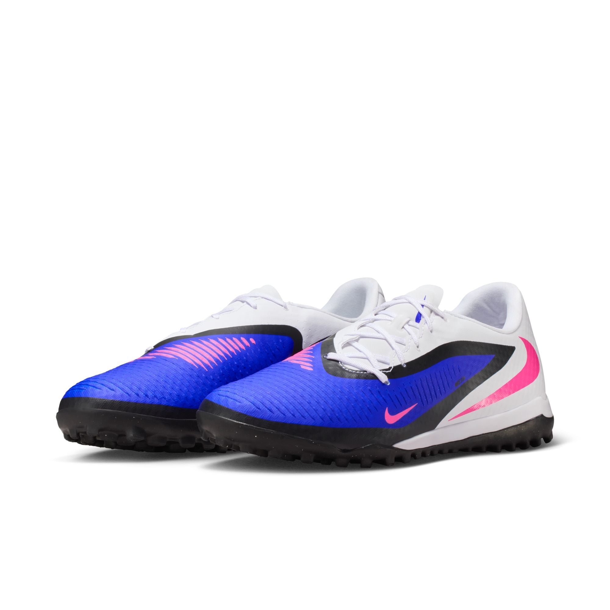 Nike Phantom 6 Low Academy TF Turf Soccer Cleats-Racer Blue/Pink Blast/White