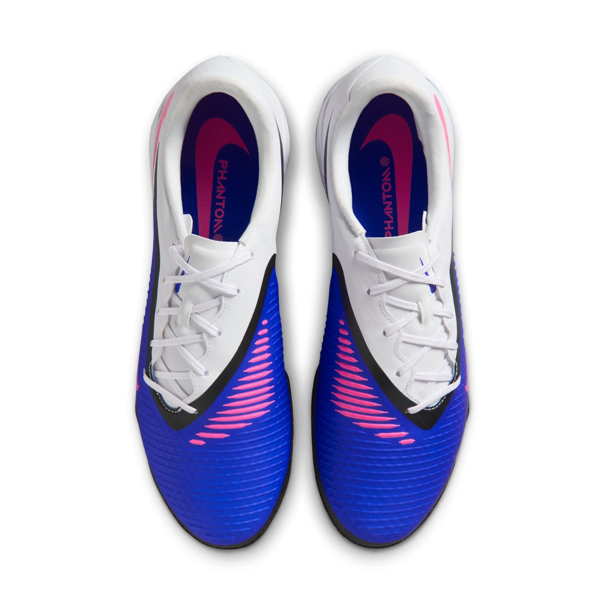 Nike Phantom 6 Low Academy TF Turf Soccer Cleats-Racer Blue/Pink Blast/White