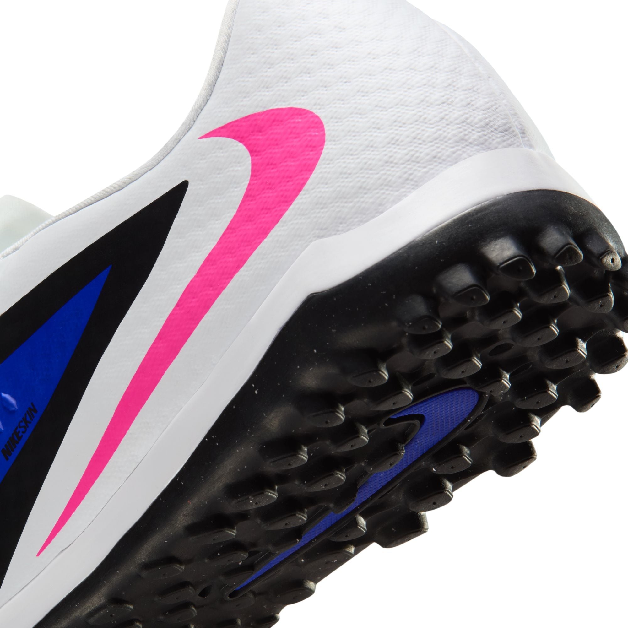 Nike Phantom 6 Low Academy TF Turf Soccer Cleats-Racer Blue/Pink Blast/White