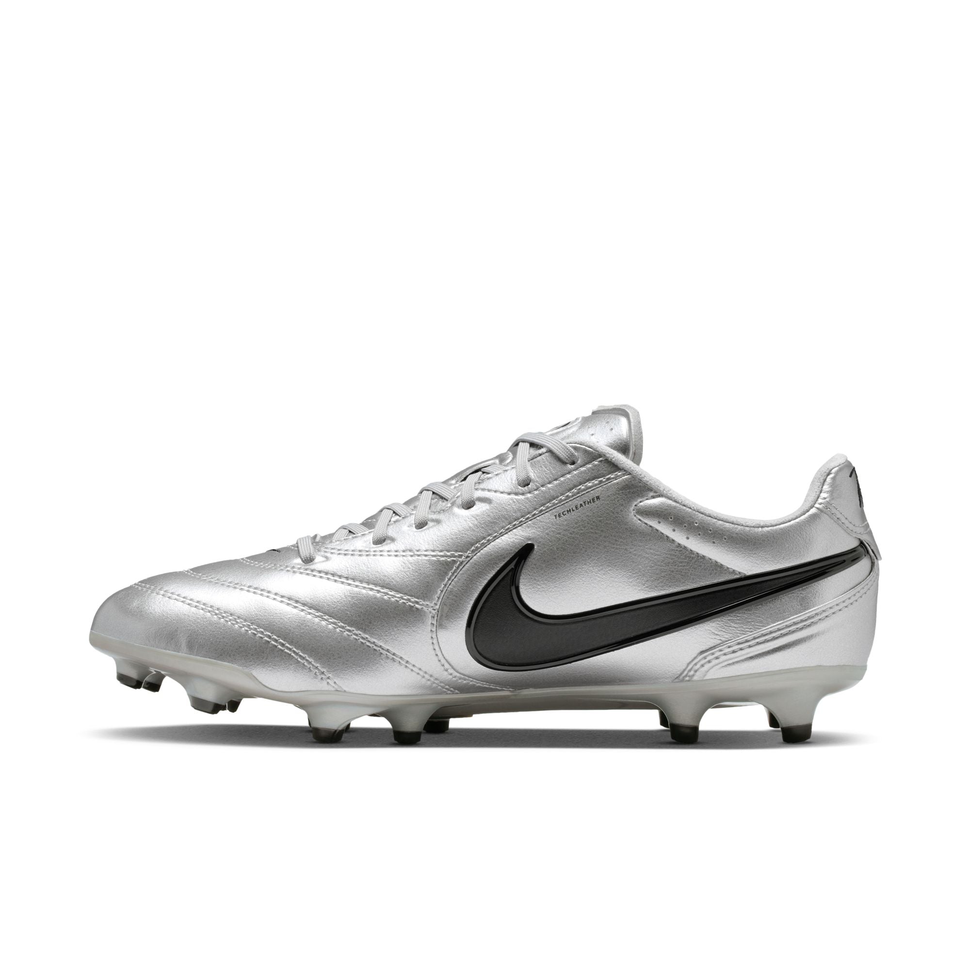 Nike Tiempo Ligera Pro FG Firm Ground Soccer Cleats- Metallic Silver/Black