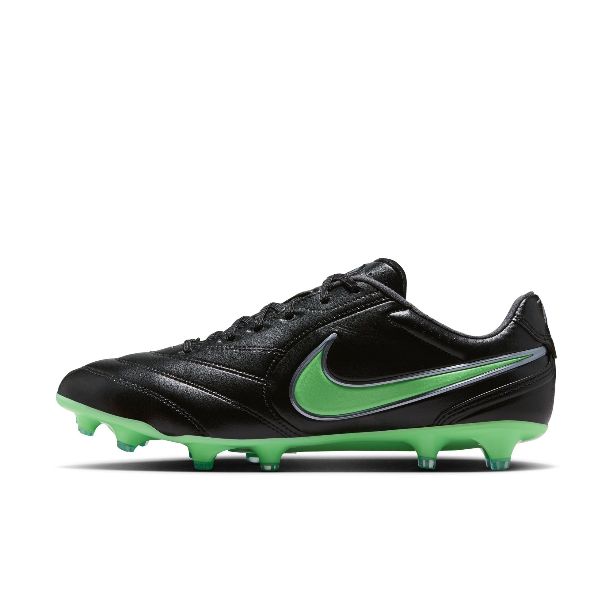 Nike Tiempo Ligera Pro FG Firm Ground Soccer Cleats- Black/Illusion Green/Black