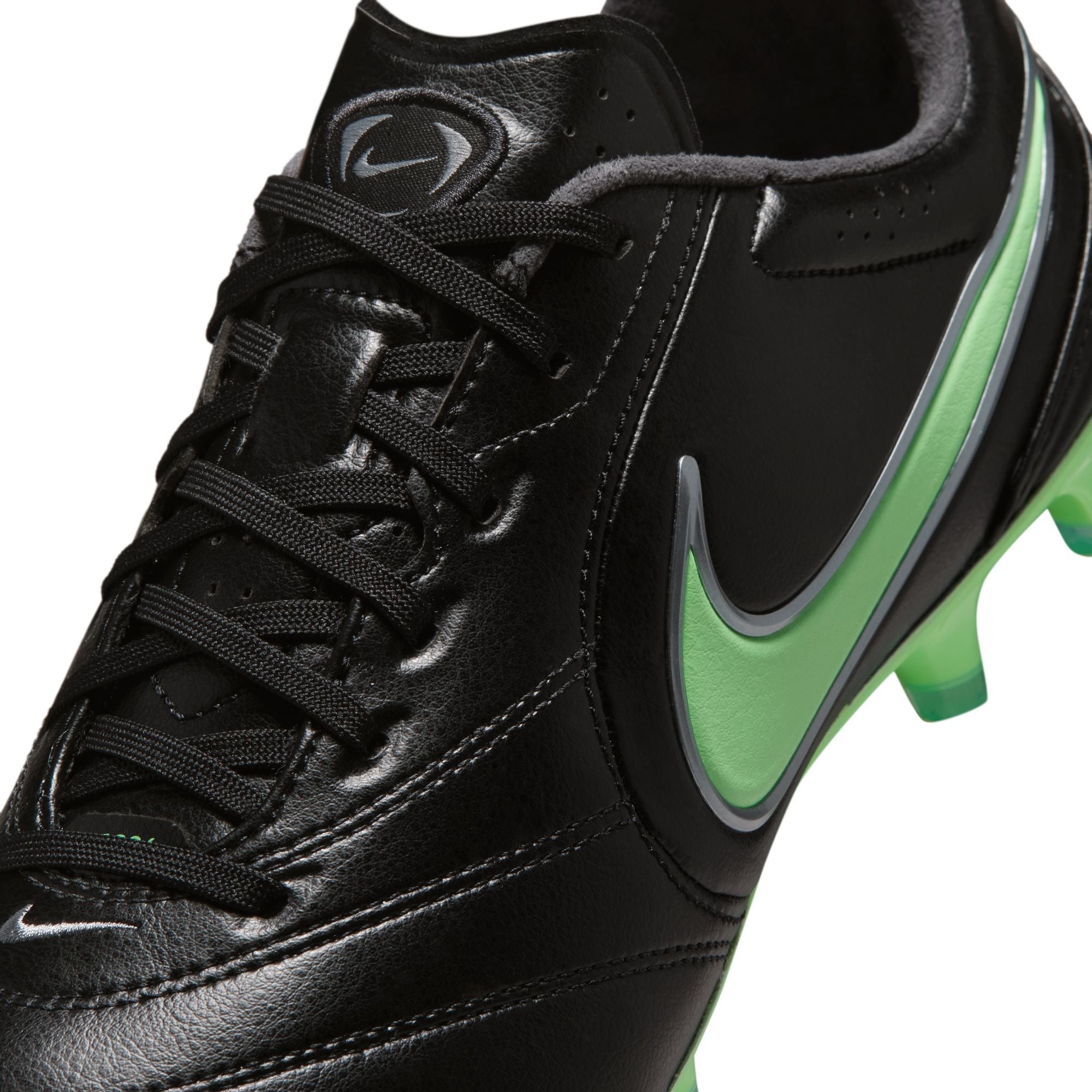 Nike Tiempo Ligera Pro FG Firm Ground Soccer Cleats- Black/Illusion Green/Black