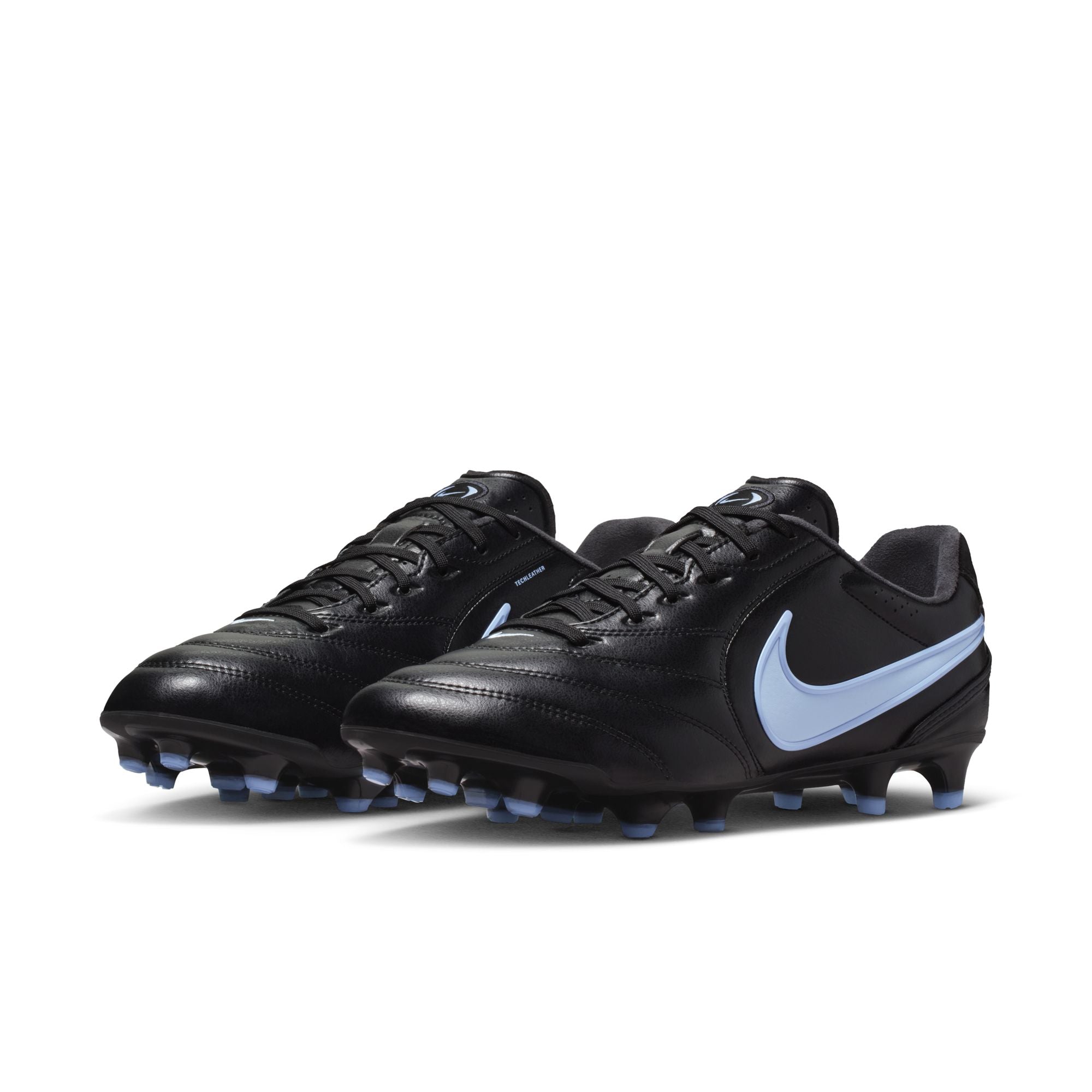 Nike Tiempo Ligera Pro FG Firm Ground Soccer Cleats- Black/Obsidian/ Ice Blue