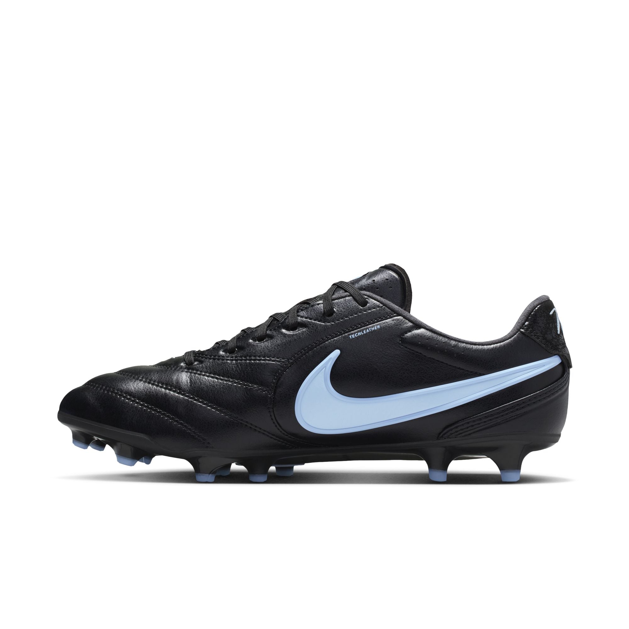 Nike Tiempo Ligera Pro FG Firm Ground Soccer Cleats- Black/Obsidian/ Ice Blue