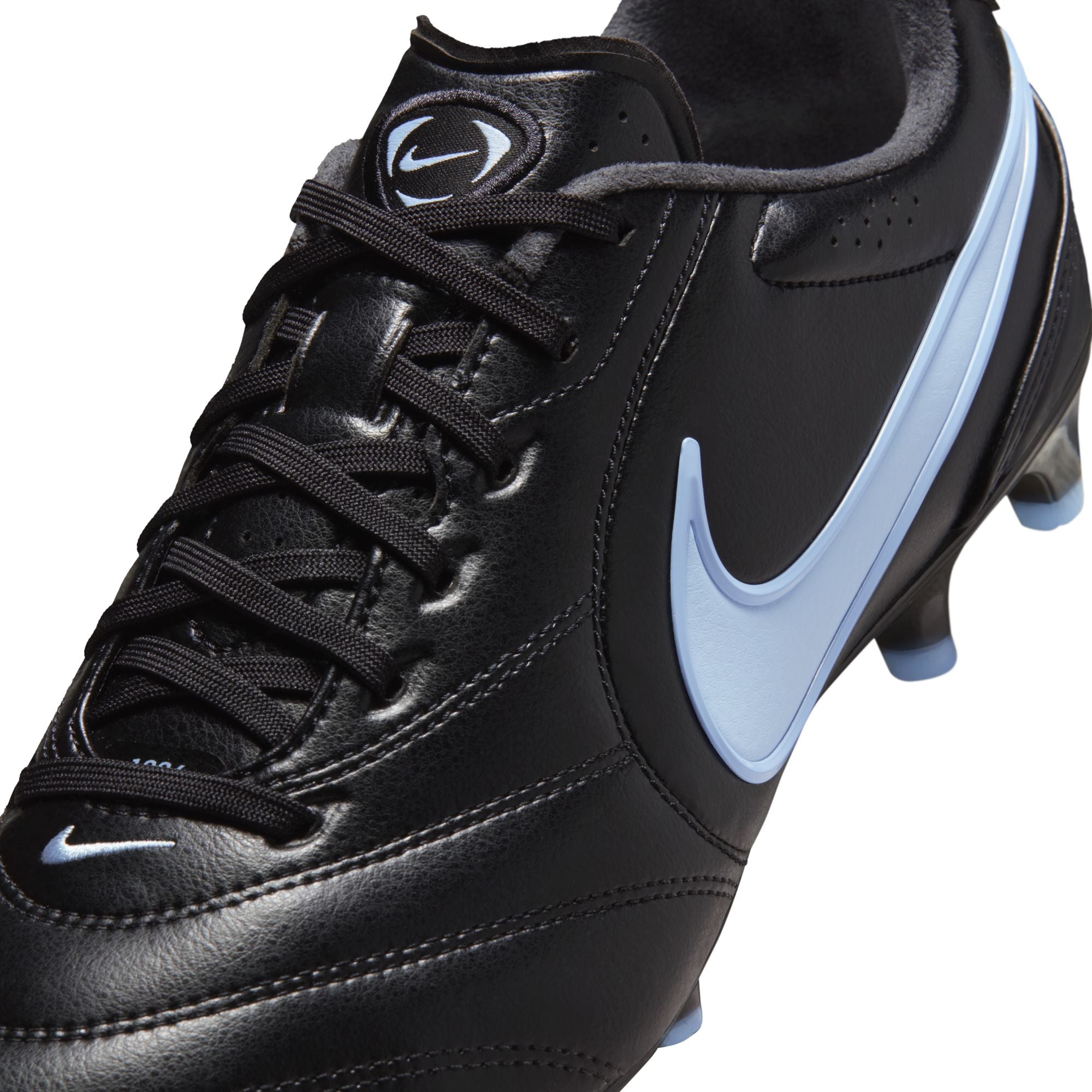 Nike Tiempo Ligera Pro FG Firm Ground Soccer Cleats- Black/Obsidian/ Ice Blue