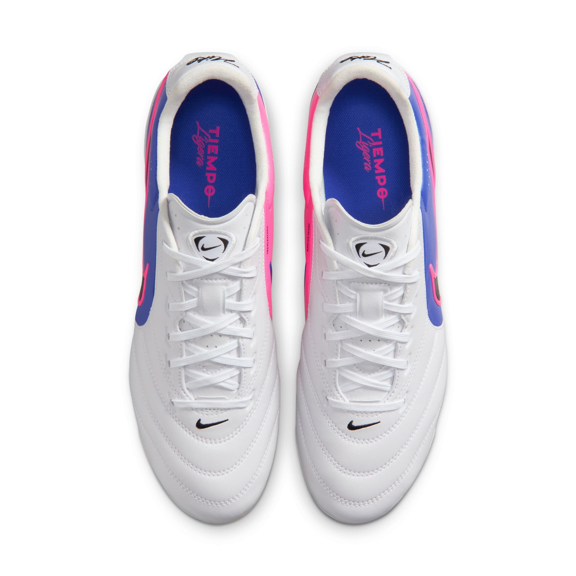 Nike Tiempo Ligera Pro FG Firm Ground Soccer Cleats- White/Black/Racer Blue/Pink Blast
