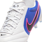 Nike Tiempo Ligera Pro FG Firm Ground Soccer Cleats- White/Black/Racer Blue/Pink Blast