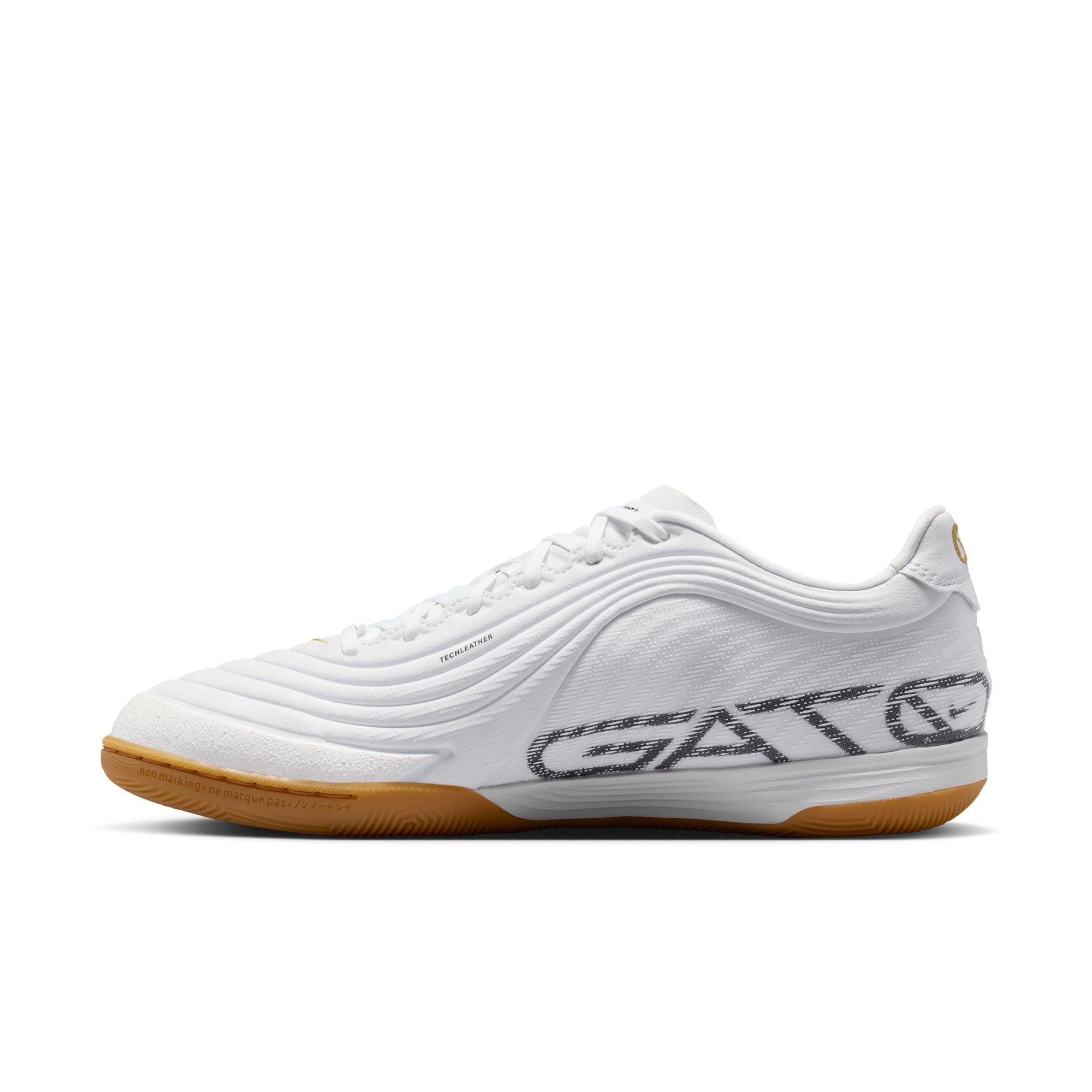 Nike Tiempo Reactgato IN Indoor/Court Low-Top Soccer Shoes - White/Metallic Gold