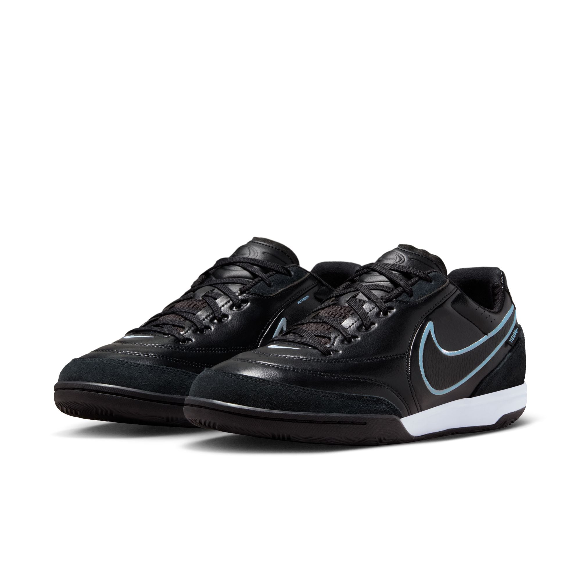 Nike Tiempo Streetgato IN Indoor/Court Low-Top Soccer Shoes-  Black/Obsidian/Ice Blue