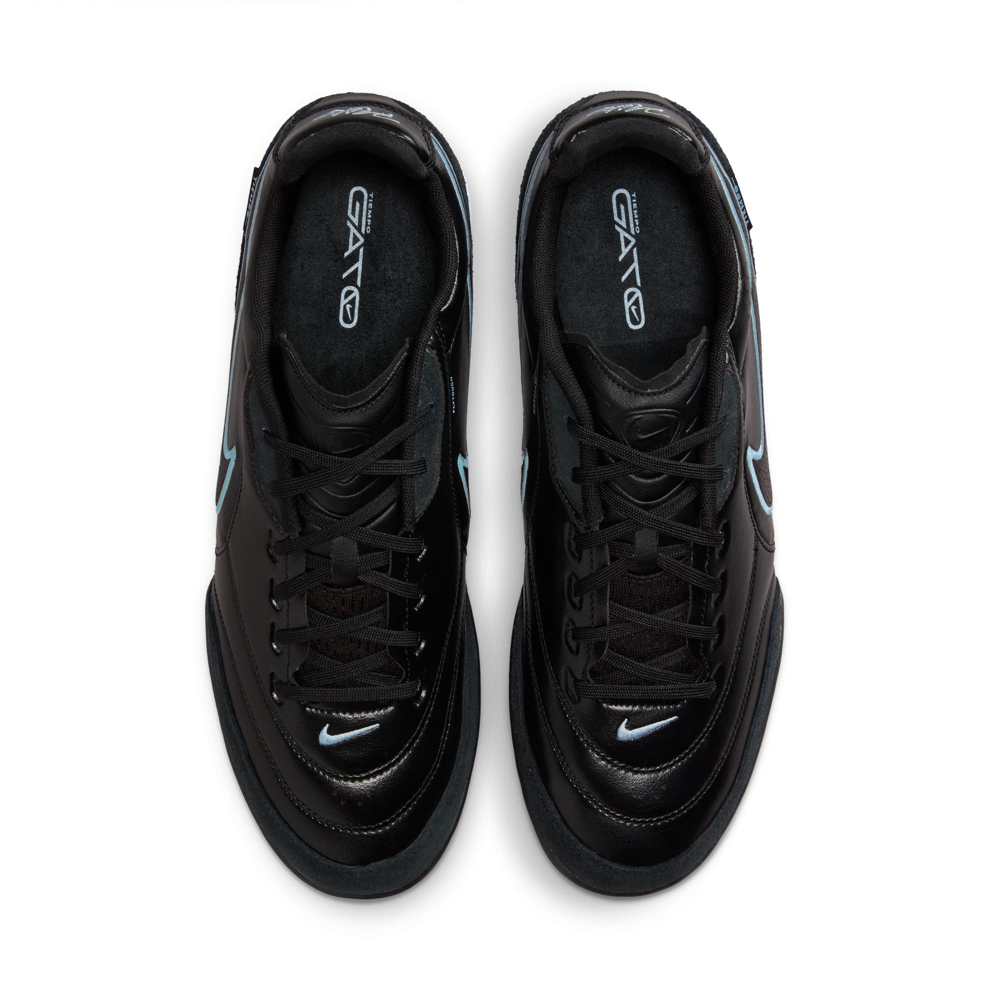 Nike Tiempo Streetgato IN Indoor/Court Low-Top Soccer Shoes-  Black/Obsidian/Ice Blue