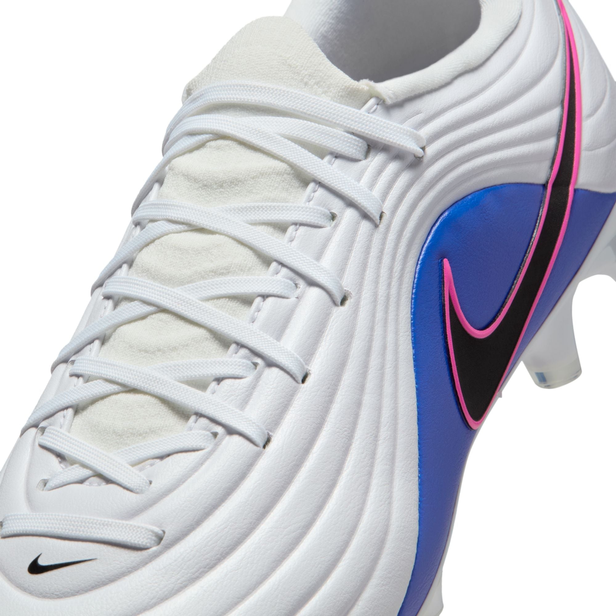 Nike Tiempo Maestro Academy FG Firm Ground Soccer Cleat - White/Black/Racer Blue/Pink Blast