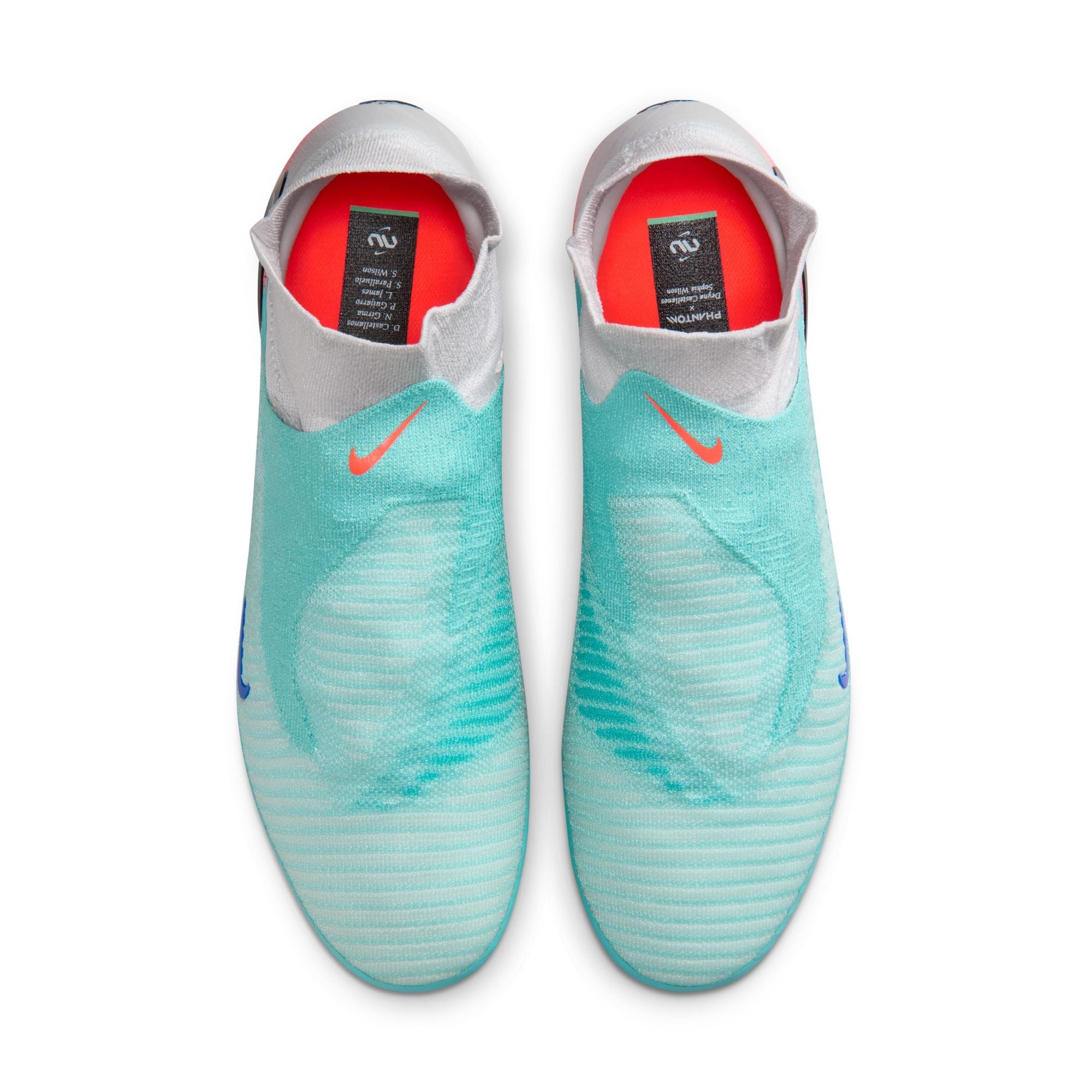 Nike United Phantom 6 High Elite FG Firm Ground Soccer Cleats- Pistachio Frost/Hyper Orange