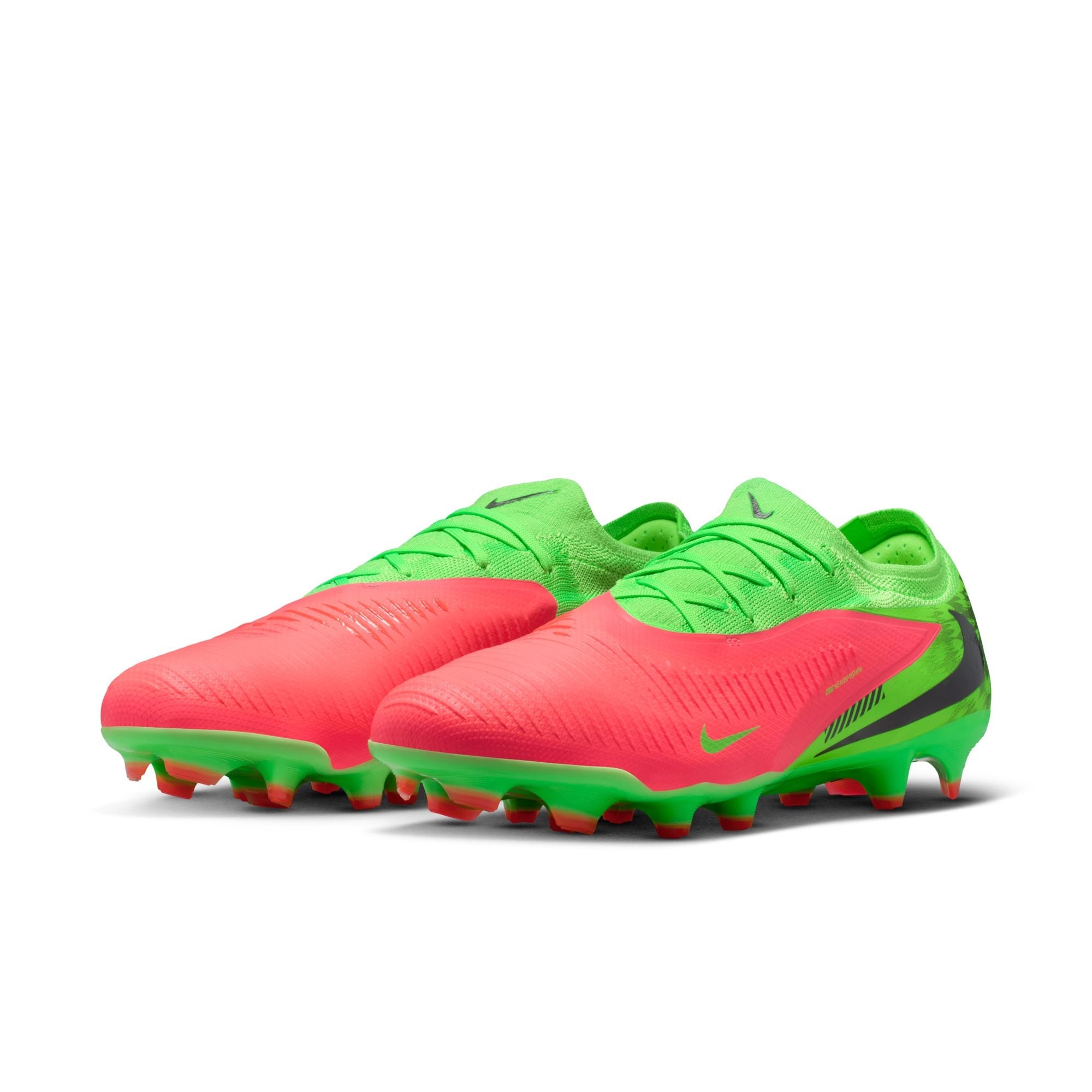 Nike Phantom 6 Low Pro "Erling Haaland" FG Firm Ground Soccer Cleats - Hot Punch/Black/Green Strike