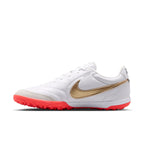 Nike Tiempo Ligera Pro TF Turf Soccer Cleats- White/Bright Crimson/Blur