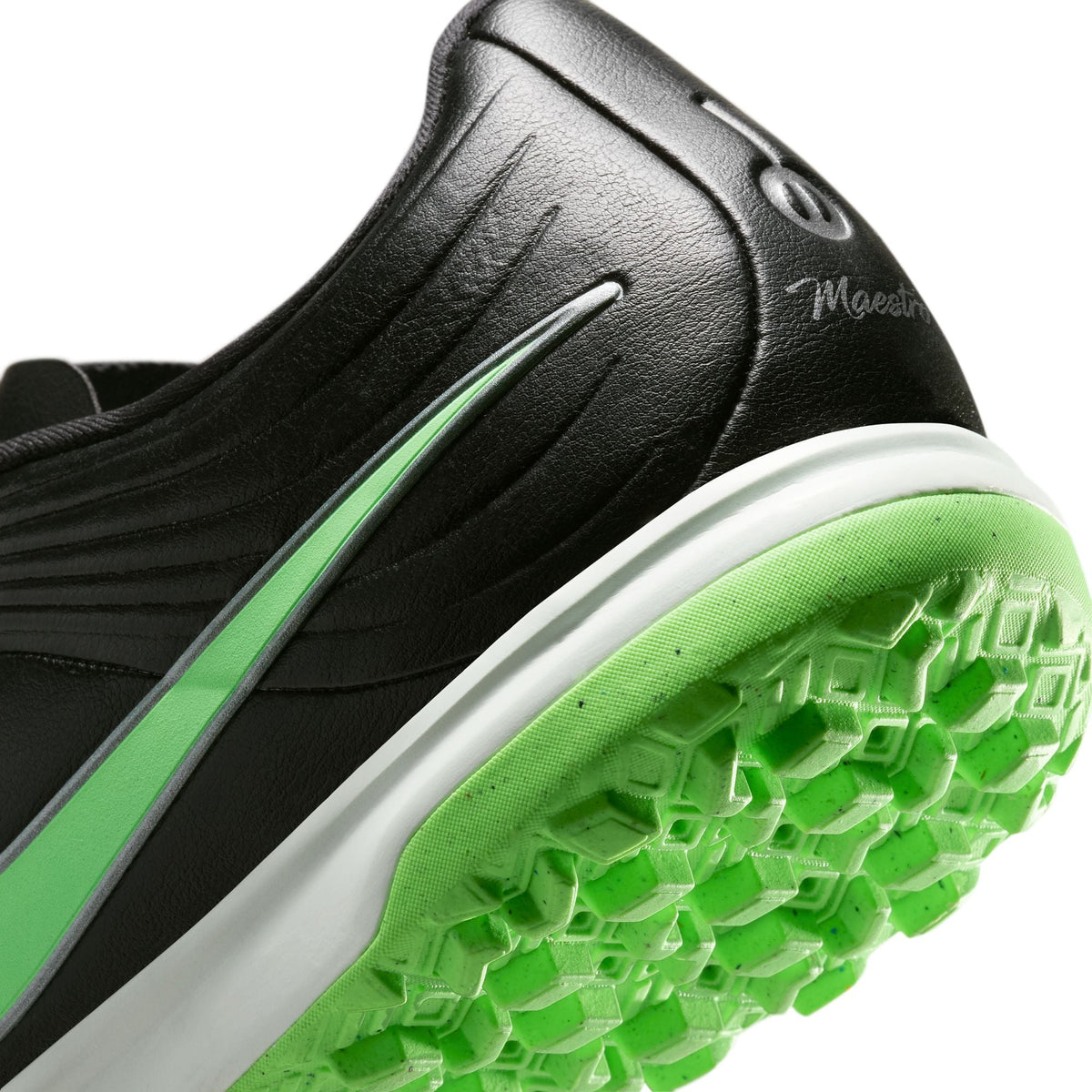Nike Tiempo Maestro Academy TF Turf Soccer Cleat - -Black/Illusion Green/Black