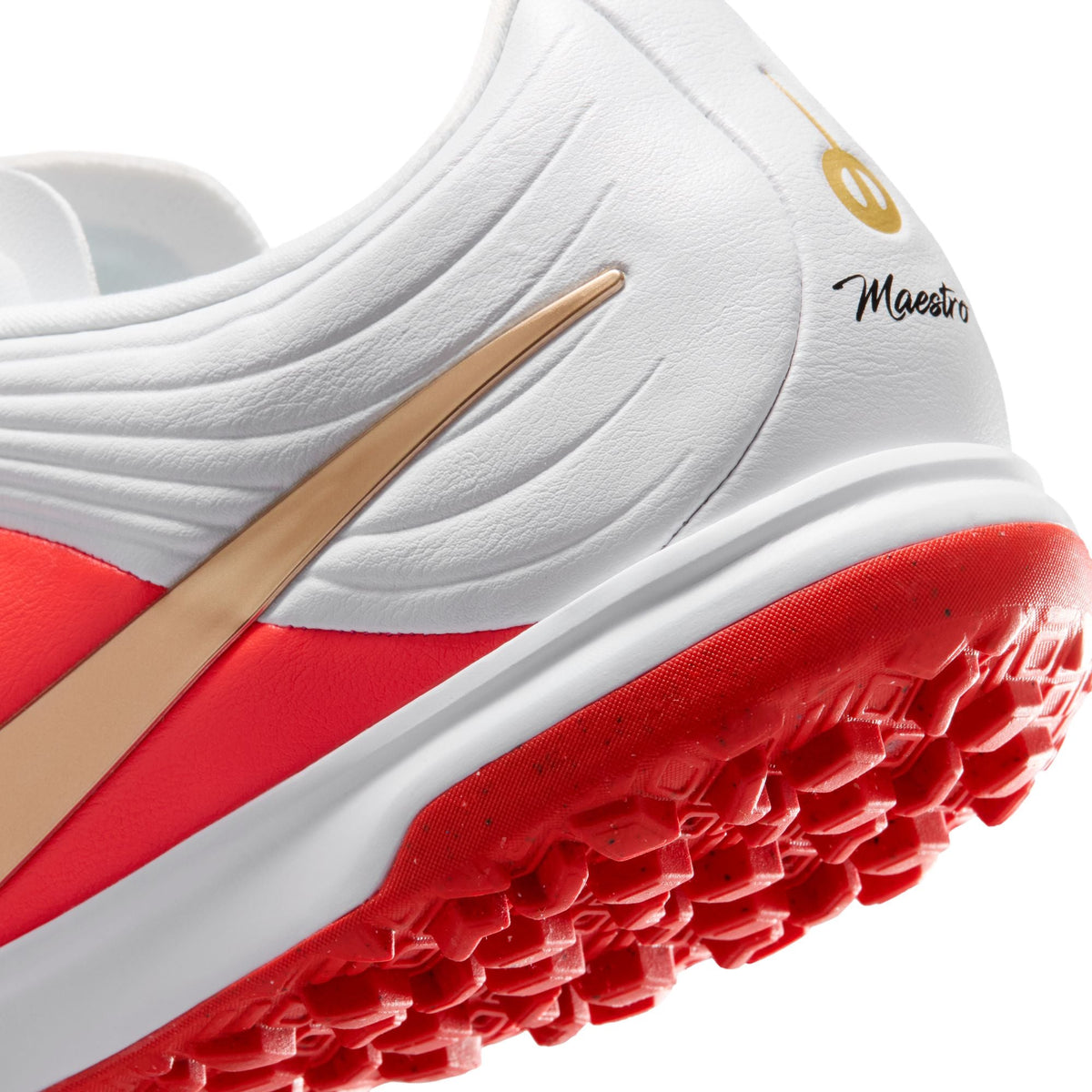 Nike Tiempo Maestro Academy TF Turf Soccer Cleat - White/Blur/ Bright Crimson