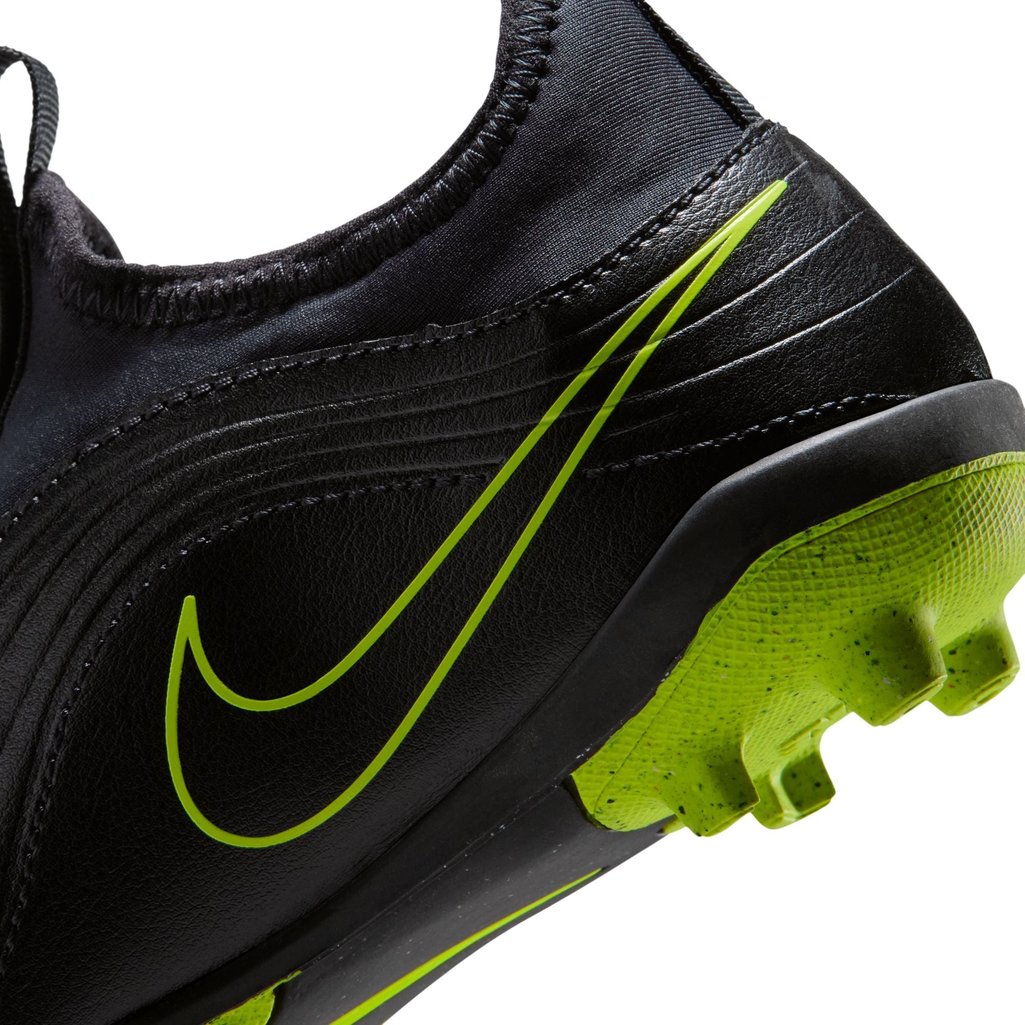 Nike Junior Tiempo Maestro Club FG Firm Ground Soccer Cleats- Black/Black/Volt