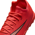 Nike Junior Mercurial Vapor 17 Academy TF Turf Soccer Cleats-Bright Crimson/Blur