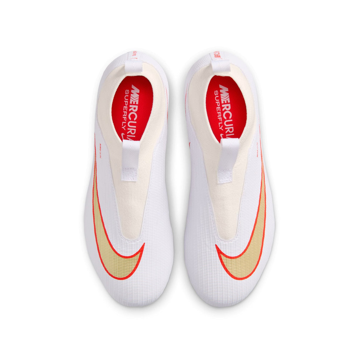 Nike Junior Zoom Mercurial Superfly 11 Academy FG Firm Ground Soccer Cleats-White/Blur/Bright Crimson