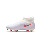 Nike Junior Zoom Mercurial Superfly 11 Academy FG Firm Ground Soccer Cleats-White/Blur/Bright Crimson