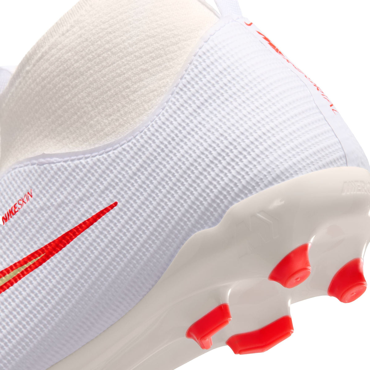 Nike Junior Zoom Mercurial Superfly 11 Academy FG Firm Ground Soccer Cleats-White/Blur/Bright Crimson