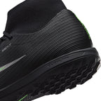 Nike Mercurial Superfly 11 Academy TF Turf High-Top Soccer Cleats- Black/Illusion Green/Black