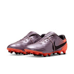 Nike Tiempo Ligera Pro Fold Tongue FG Firm Ground Soccer Cleats- Bleached Lilac/Black/Total Orange