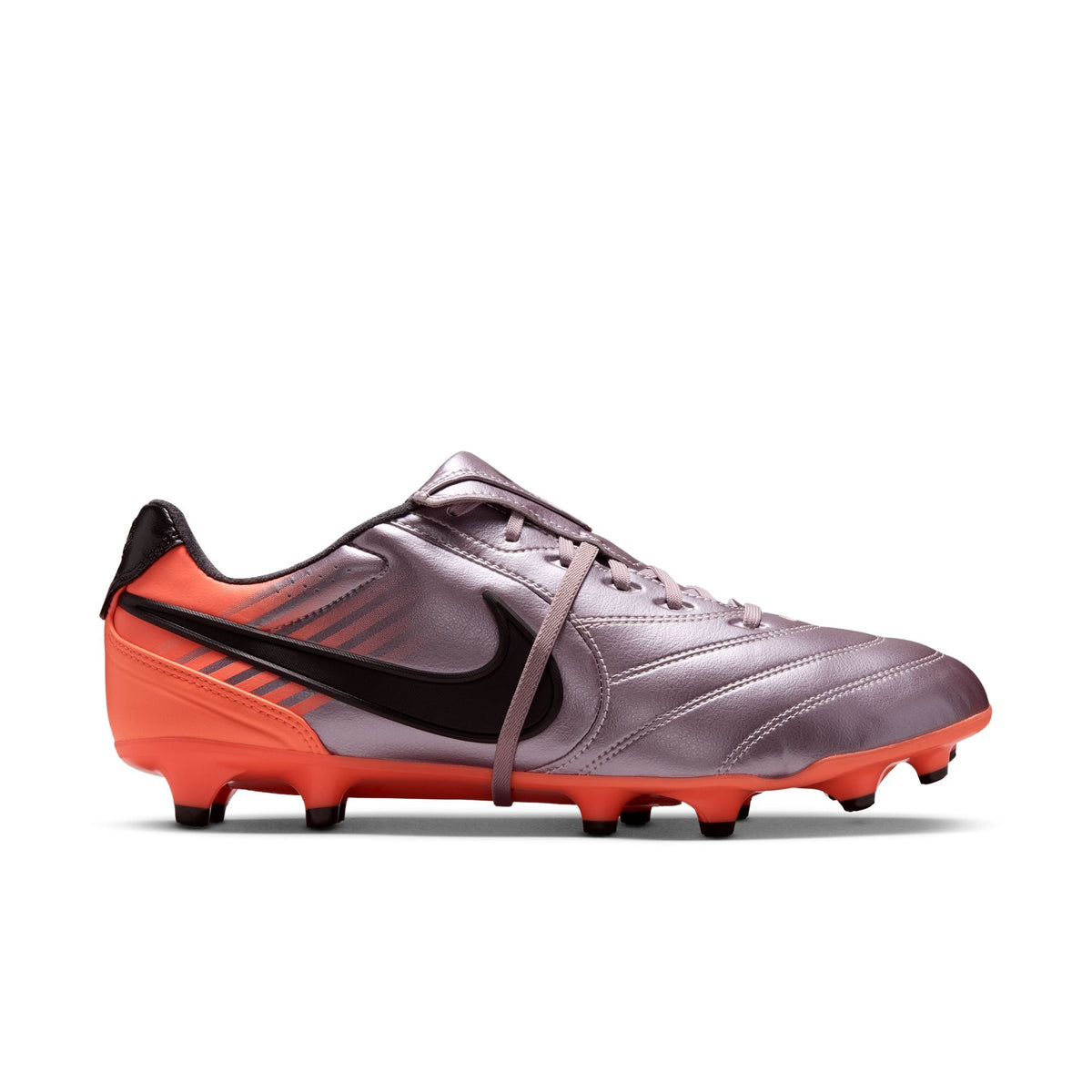 Nike Tiempo Ligera Pro Fold Tongue FG Firm Ground Soccer Cleats- Bleached Lilac/Black/Total Orange