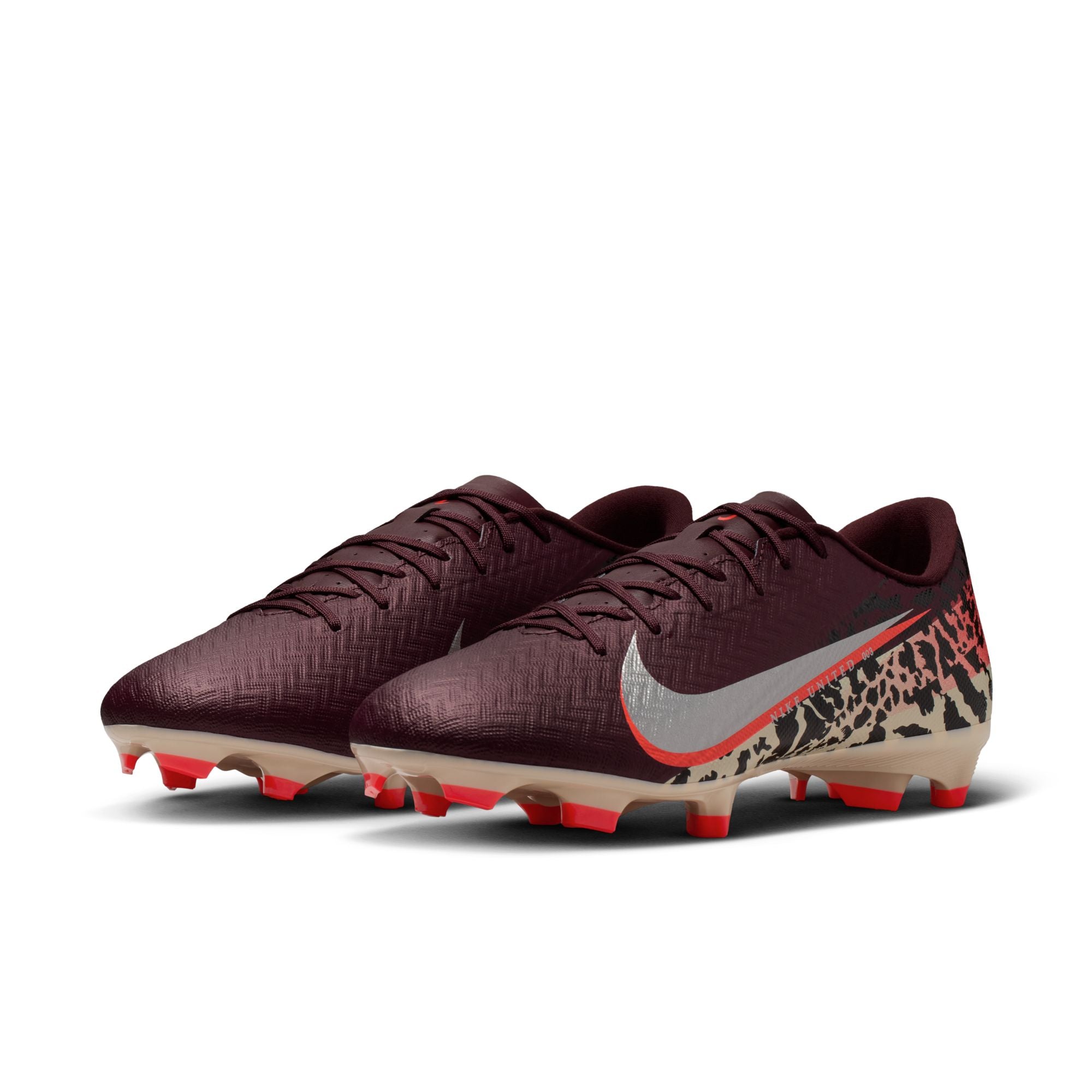 Nike United Mercurial Vapor 16 Academy FG Firm Ground Soccer Cleat - Burgundy Crush/Metallic Silver