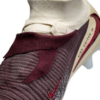 Nike United Phantom 6 High Elite FG Firm Ground Soccer Cleats - Burgundy Crush/University Red/Fossil