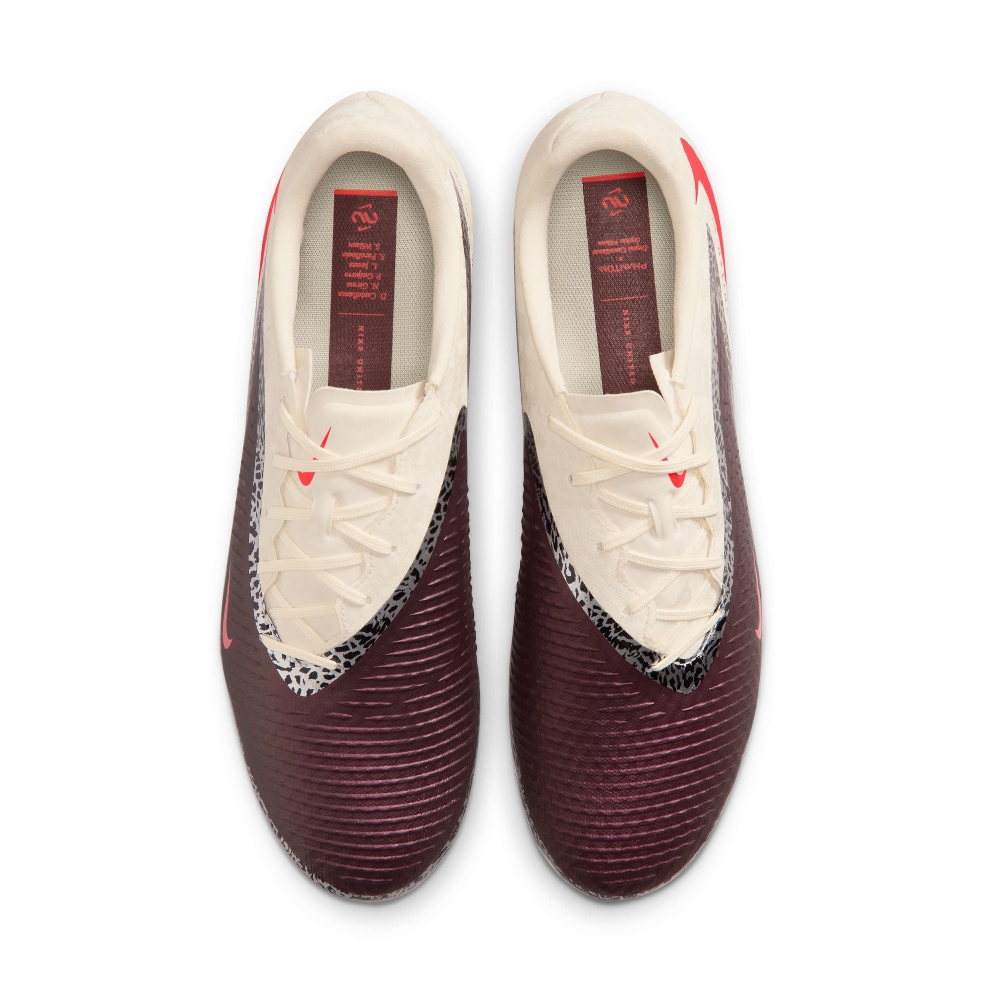 Nike United Phantom 6 Low Academy FG Firm Ground Soccer Cleats- Burgundy Crush/University Red/ Fossil