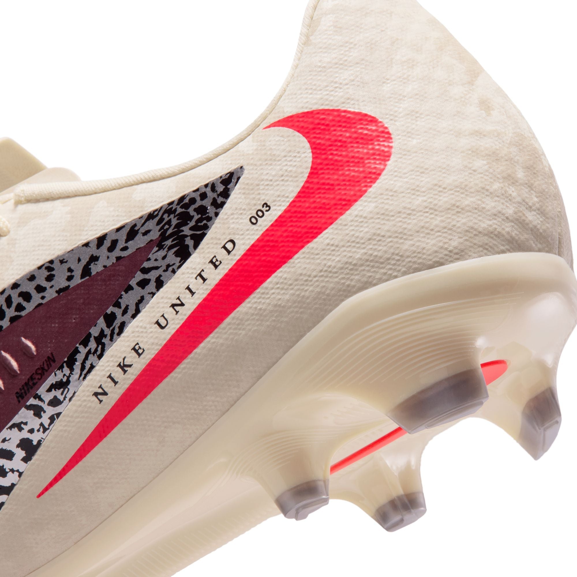 Nike United Phantom 6 Low Academy FG Firm Ground Soccer Cleats- Burgundy Crush/University Red/ Fossil