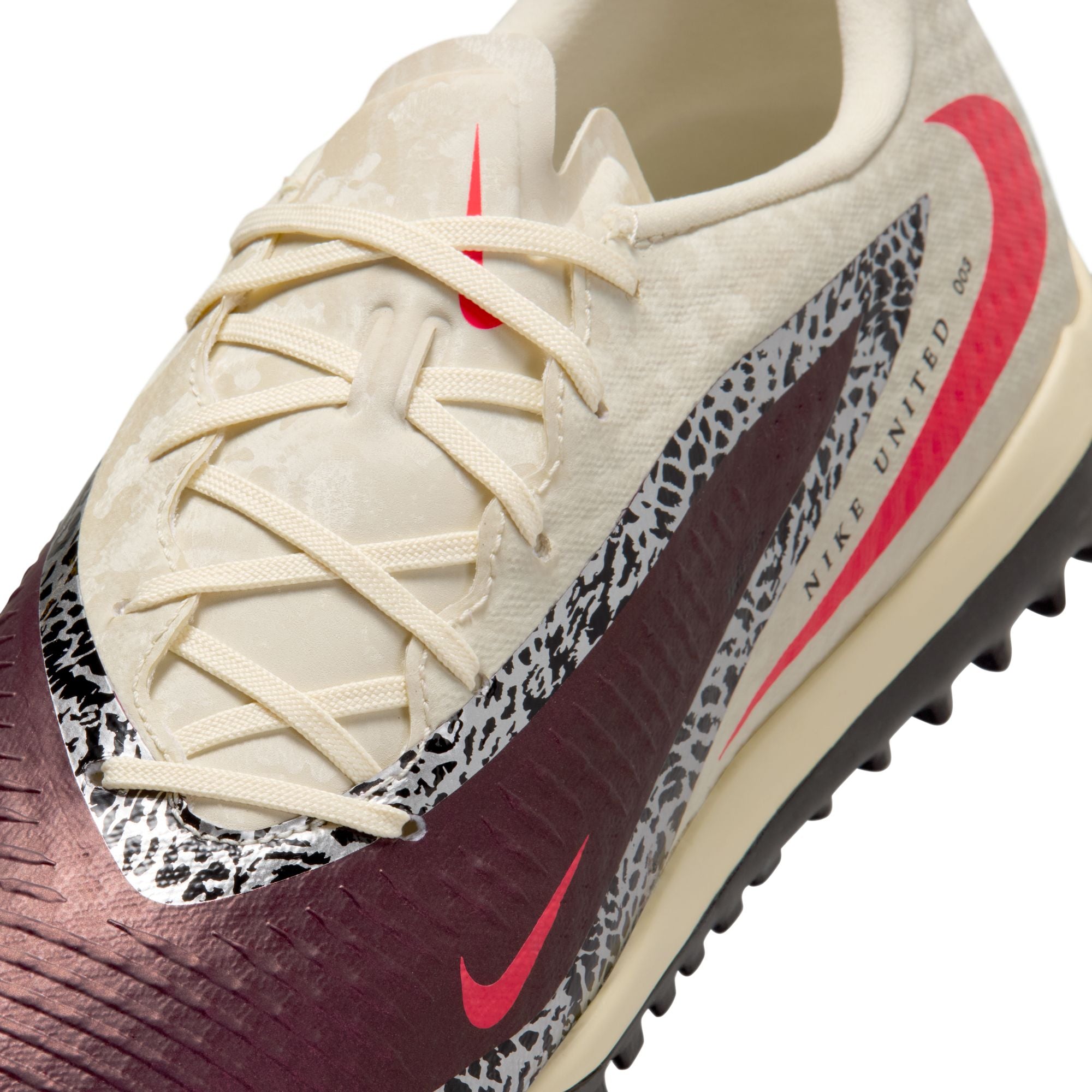Nike Phantom 6 Low Academy TF Turf Soccer Cleats-  Burgundy Crush/University Red/Fossil