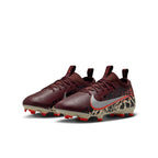 Nike United Junior Mercurial Vapor 16 Academy FG Firm Ground Low-Top Soccer Cleats- Burgundy Crush/Metallic Silver