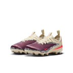 Nike United Junior Phantom 6 Low Academy FG Firm Ground Soccer Cleats- Burgundy Crush/University Red/Fossil
