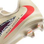 Nike United Junior Phantom 6 Low Academy FG Firm Ground Soccer Cleats- Burgundy Crush/University Red/Fossil