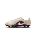 Nike United Junior Tiempo Maestro Academy FG Firm Ground Soccer Cleat - Fossil/Metallic Silver/Burgundy Crush
